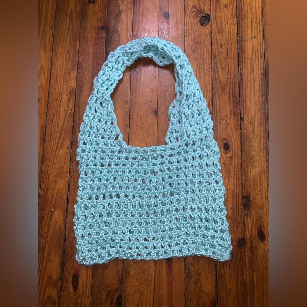 Handmade Blue Crochet Bag